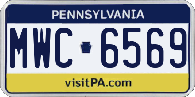 PA license plate MWC6569