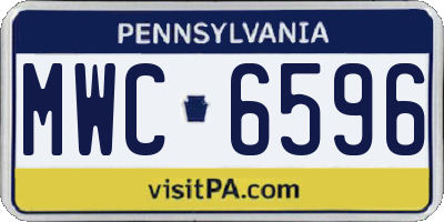 PA license plate MWC6596