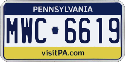 PA license plate MWC6619