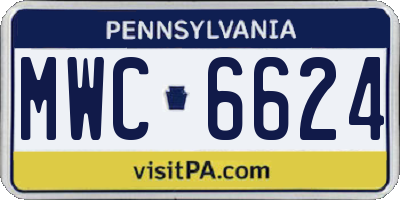 PA license plate MWC6624