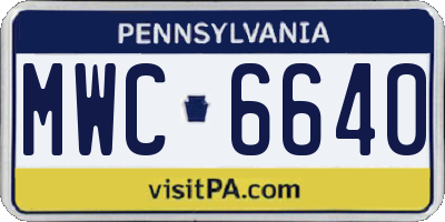 PA license plate MWC6640