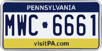 PA license plate MWC6661
