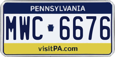 PA license plate MWC6676