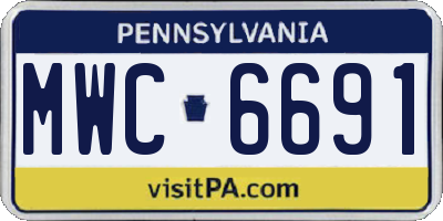 PA license plate MWC6691