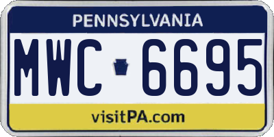 PA license plate MWC6695