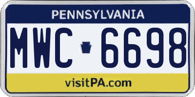 PA license plate MWC6698