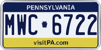 PA license plate MWC6722