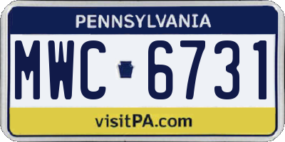 PA license plate MWC6731