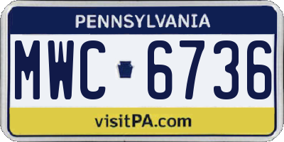 PA license plate MWC6736