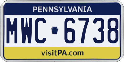 PA license plate MWC6738