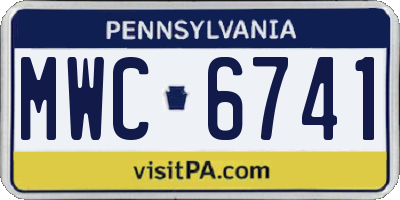 PA license plate MWC6741