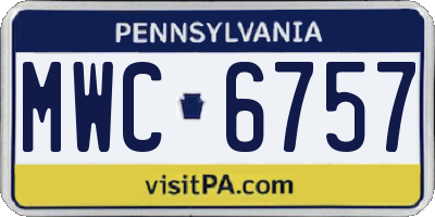 PA license plate MWC6757