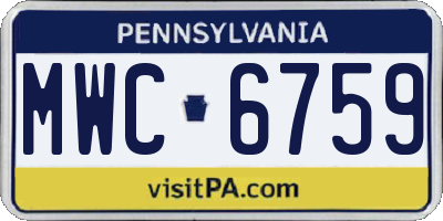 PA license plate MWC6759