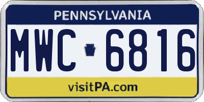 PA license plate MWC6816