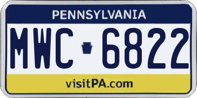 PA license plate MWC6822