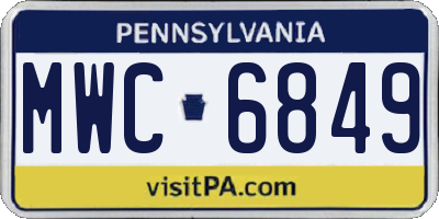 PA license plate MWC6849