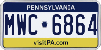 PA license plate MWC6864