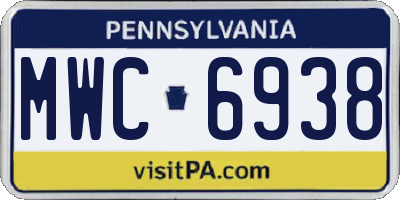 PA license plate MWC6938