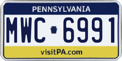 PA license plate MWC6991