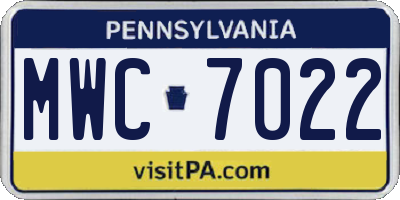 PA license plate MWC7022