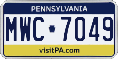 PA license plate MWC7049