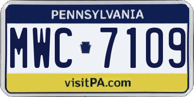 PA license plate MWC7109