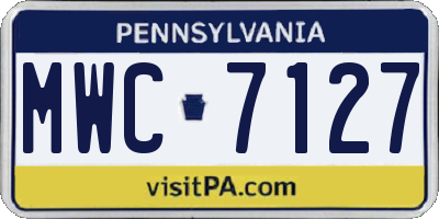 PA license plate MWC7127
