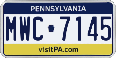 PA license plate MWC7145