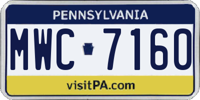 PA license plate MWC7160