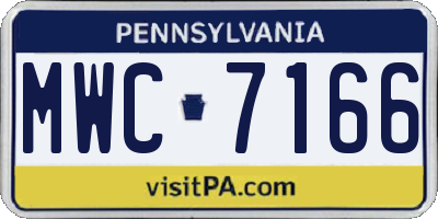 PA license plate MWC7166