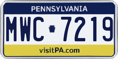 PA license plate MWC7219