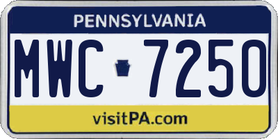 PA license plate MWC7250