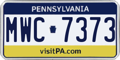 PA license plate MWC7373