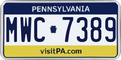 PA license plate MWC7389
