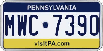 PA license plate MWC7390