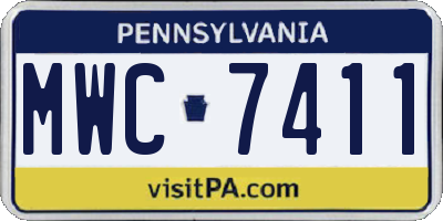 PA license plate MWC7411