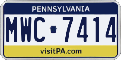 PA license plate MWC7414