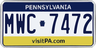 PA license plate MWC7472