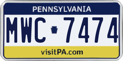 PA license plate MWC7474