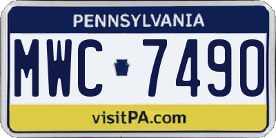 PA license plate MWC7490