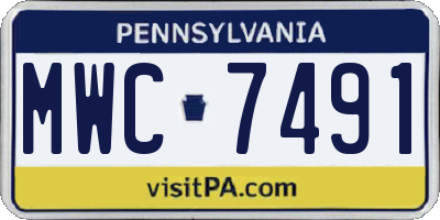 PA license plate MWC7491