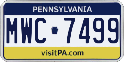 PA license plate MWC7499