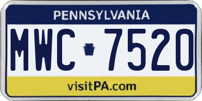 PA license plate MWC7520