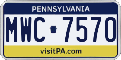PA license plate MWC7570
