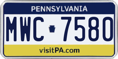PA license plate MWC7580
