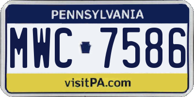 PA license plate MWC7586