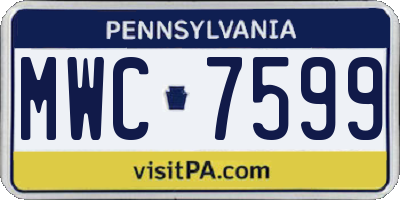 PA license plate MWC7599