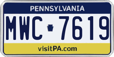 PA license plate MWC7619