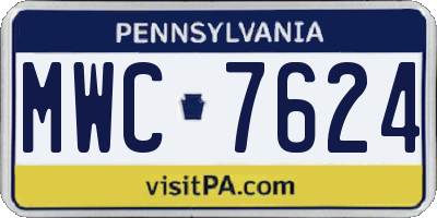 PA license plate MWC7624