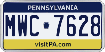 PA license plate MWC7628